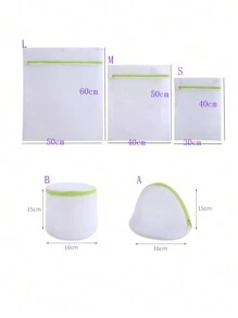 1/6个装大容量洗衣袋，细网眼，耐用涤纶材质，衣物洗涤袋，旅行收纳袋，内衣收纳袋，防变形保护，理想的情人节礼物，新年旅行必备，居家收纳好帮手，洗衣机伴侣，衣物分类，便携式收纳袋 - 綠色 - 查看 7