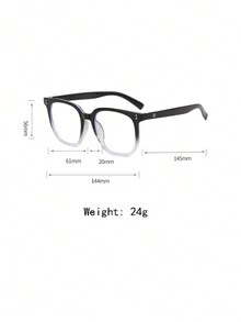 女士眼镜，带 PC 镜框和树脂镜片，透明无度数光学眼镜