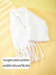 1條女款冬季圍巾,白色晚禮服大圍巾,柔軟保暖 - 白色 - 查看 3