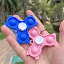 1pc New Style Panda Design Silicone , Cross-border Spinner Toy For Teenagers - Royal Blue - View 2