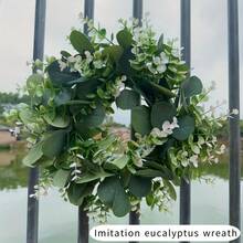 45公分白色尤加利花環附飾