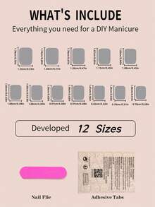 24 件短方形按壓指甲,指甲上有藍色 Diy 家庭沙龍美甲禮物女式女孩亞克力假指甲 - 藍色 - 查看 5