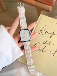 1条白色和多色尼龙编织多巴胺色手链，适用于38mm/40mm/41mm/42mm/44mm/45mm/49mm表带，1-9系列，男女通用，秋冬季，圣诞礼物 - 白色 - 查看 5