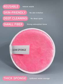 3/包,玫紅化妝撲,水潔面,竹炭纖維材質,潔面卸妝撲,大號加厚,柔軟溫和。