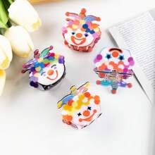 4pcs Clown Jaw Hair Clip Set, Hair Accessory For All Hair Types - Multicolor - View 1
