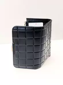 MINGYOU 短款派对绿色萤火虫优雅按扣女士长款拉链钱包，多功能大容量卡包，甜美可爱年轻时尚简约便携女士钱包 - 黑色 - 查看 9