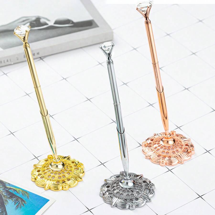 1支高端裝飾筆,搭配底座,適用於旅館銀行櫃臺、桌面裝飾