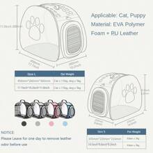 1 件猫太空舱透明猫咪包透气宠物包小型犬猫背包旅行笼子手提包适用于小猫 - 淺粉色 - 查看 2