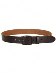 HFL.KANGAROO 1入組男式咖啡棕色皮質腰帶,附有扣環,適合日常使用 - 咖啡棕 - 查看 5