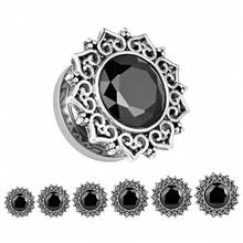 1 đôi Đúng mốt Thép không gỉ & Retro Ren Gauges tai Dành Cho Nam Và Nữ Mặc hàng ngày - Bạc - Xem 4