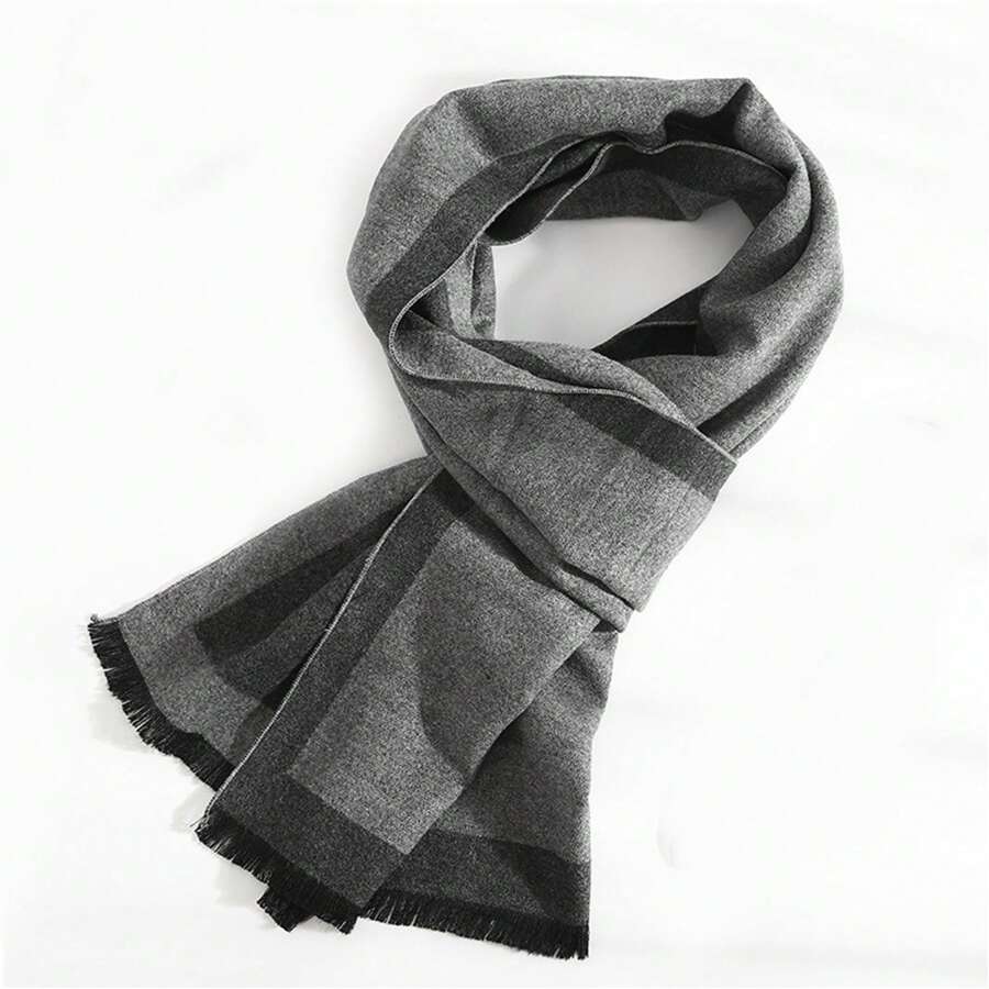 1pc New Arrival 185*30cm Classic Men's Winter Scarf 170g, Outdoor