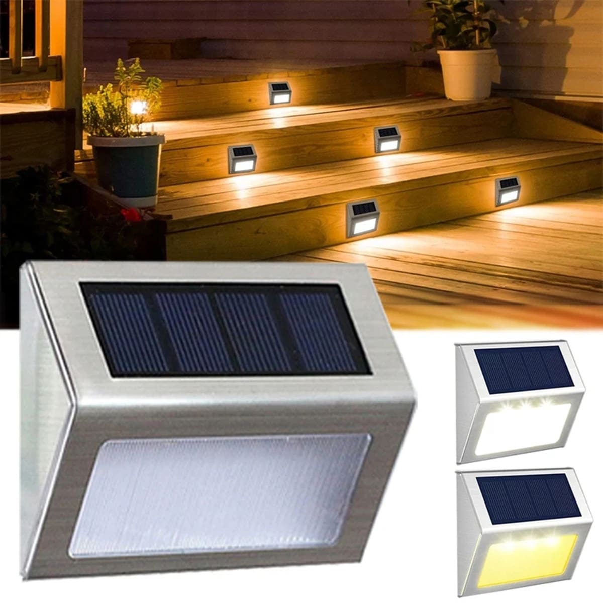 Solar Powered Decorative Outdoor Waterproof Wall-mounted Lamp For Courtyard, Staircase With Sensor - Warm Light - Warm Light - View 1