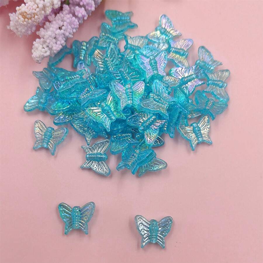 20 cái/bộ Thiết Kế Con Bướm Đính Hạt DIY - Màu xanh lam - Xem 1