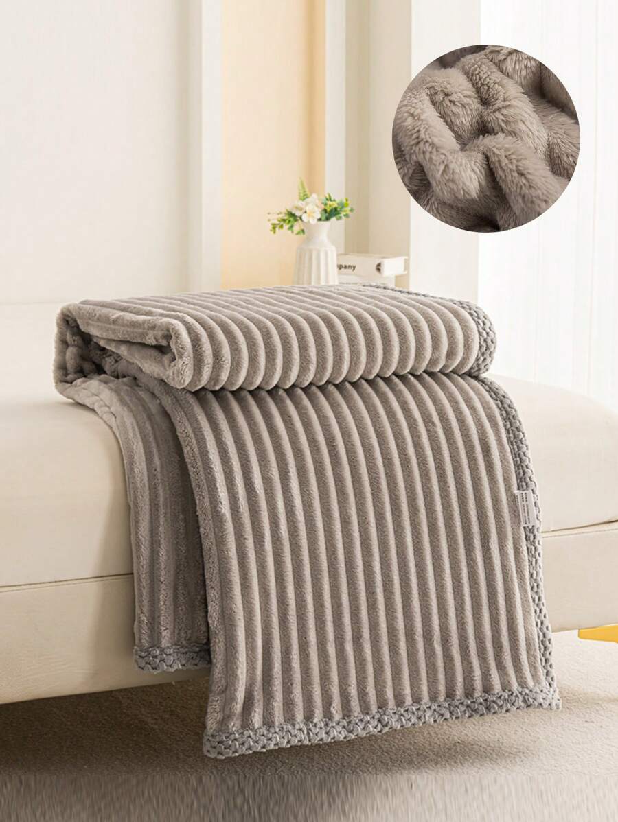 một miếng Dày Màu thuần lông tơ Chăn Cho Giường , Đa chức năng Mềm mại ấm áp Polyester Chất xơ Chăn Đối với Phòng khách Phòng ngủ , Nhiều loại Kích thước Có sẵn - Xám - Xem 1