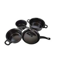 set de 13 piezas de bateria de cocina, ollas, sarten y espatulas - Negro - Ver 4