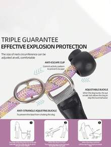 1pc Pet Leash Bag With Anti-explosion Rope & Night Reflective Design, Suitable For Small Medium And Large Dogs - Purple - View 8