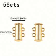 5 件組分層強磁扣鏈扣滑塊管掛鉤用於珠寶製作發現項鍊手鍊連接器 - 彩色 - 查看 9