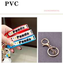 1pc Men's Cute Red Soft Rubber Cartoon Panda Keychain, Daily Use - Red - View 3