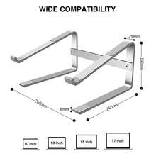 JOMAA Hợp kim nhôm Máy tính xách tay Đứng Máy tính Đứng Đối với Bàn Công trình học nhân thể Có thể tháo rời Máy tính xách tay núi Giá đỡ Tản nhiệt Đứng ( Màu bạc ) - Bạc L210 - Xem 2