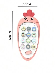 1 件粉紅兒童玩具手機,迷你胡蘿蔔形音樂模擬手機,兒童教育玩具（需 2 顆 Aaa 電池） - 粉色 - 查看 2