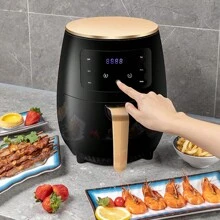 Household Touch Screen Air Fryer With Intelligent Control, 4.5l Large Capacity, Smokeless & Automatic Multi-Functional Fryer For Fries, Chicken Nuggets, Egg Tarts, Baked Sweet Potatoes, And Pizzas. - Black - View 1