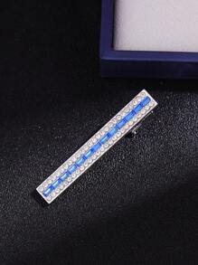 1個時尚的水晶和銅製商務領帶夾,個性化男裝正式服裝配件,派對禮物,日常佩戴