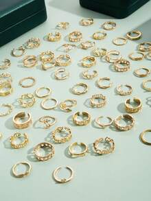 Random Variety Of Golden Open Toe Ring Sets As A Mysterious Gift For Your Girlfriend - 金黃色 - 查看 3