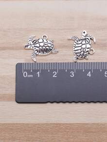 1袋10入20x13mm(0.79x0.51英寸)古色古銀海龜吊墜,diy珠寶製作必備 - 古銀色-10pcs - 查看 2