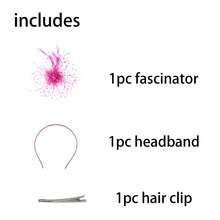 1套/3入組熱粉色女士華麗帽,花朵雞尾酒蕾絲網紗羽毛頭帶夾,適用於女士茶會婚禮復古德比帽