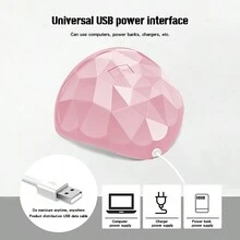 1pc Mini803 Pink Color & New 54w Nail Lamp, Dual Light Source (uv/lde) Nail Dryer Gel Curing Lamp Intelligent Sensor - Beige - View 7
