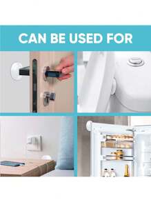 6入組最強牆面門把手保護套裝與6入組透明橡膠門止,圓形牆面盾牌和減噪器。自帶膠貼 - 白色 - 查看 4