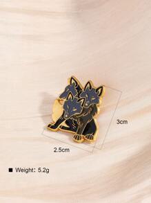 1枚个性化金属三狼造型胸针，男女通用，可作背包、帽子、衣服装饰徽章别针