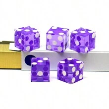 5 cái/bộ Tím Acrylic Hình lập phương Dice Với Thẳng Cạnh Cho bữa tiệc Và Trò chơi - Màu tím - Xem 2
