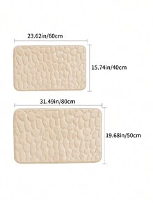 Plain Non-Slip Bath Rug Home Bathroom Decor Floor Carpet Outdoor Rug Door Mat Fall Decor Bathroom Accessories Back To School Entryway Decor - Khaki - View 2