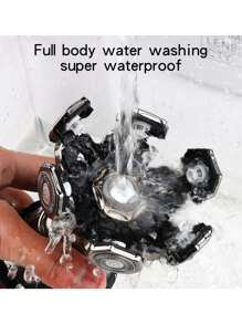 男士充電式 5 合 1 電動刮鬍刀 - 光頭拋光劑、理髮器、修剪器和帶有 5 個浮動刀片頭的刮鬍機 - 每次都能實現平滑、貼面的刮鬍 - 銀色 - 查看 6