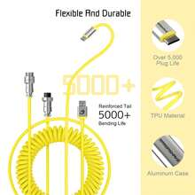 C01-Yellow Flexible Durable TPU Material Aluminum Case Cable - Yellow - View 2