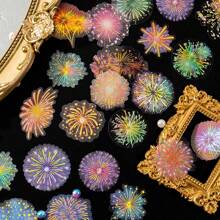 have a good day 1包20入浪漫煙火主題貼紙,diy裝飾藝術品用品,個性化文具用品(6款隨機發貨),適用於學校/筆記本