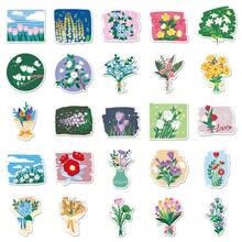 50入組油畫花紋可愛塗鴉防水貼紙 - 杏色 - 查看 3