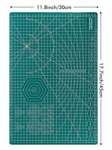 加厚版18" X 12"(a3尺寸)自癒式切割墊縫紉墊,自癒式旋轉切割墊兩面防滑工藝切割板,刀片桌面保護切割板,適用於手工藝、拼布縫紉、紙張切割、手作、手冊製作、模型制作、織物精密拼貼項目 - 墨綠色 - 查看 2