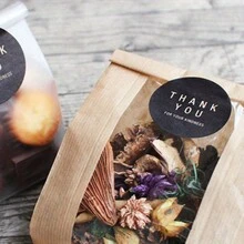 60入組/個謝謝圓形方形封口貼,烘焙包裝餅乾袋裝飾貼紙,感恩節禮物封口貼,感恩節餅乾封口貼diy製作 - 卡其色圓形 - 查看 3