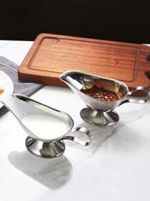 1 件小号 15 厘米不锈钢碟形厨房酱汁碟，80 毫升肉汁船，适用于牛排酱和黑胡椒酱学校用品，返校