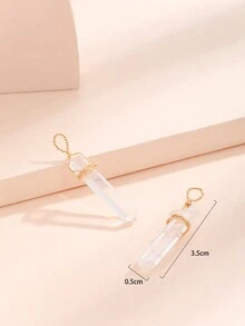 2pcs Fashionable Handmade Copper Wire Wrapped Natural White Crystal Pendant Suitable For Various Diy Jewelry Making - Clear - View 3