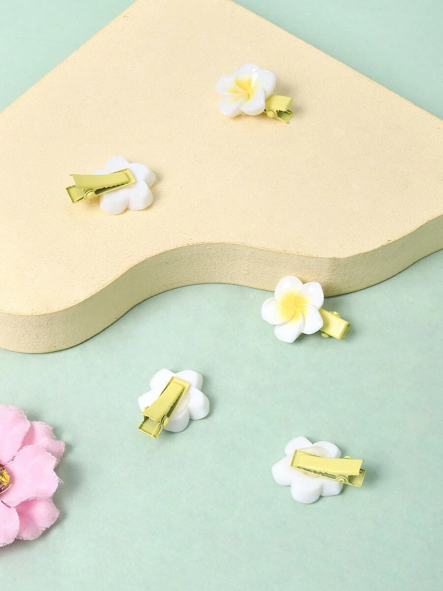 5入組可愛的梅花造型髮夾，頭飾配件