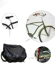 1入黑色防曬、防雨、防塵聚酯纖維單車套,適用於山地車、摩托車、自行車外套 - 黑色 - 查看 2