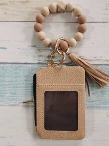 钱包钥匙扣腕带西部牛仔手链卡包棕色卡包卡套钱包钥匙扣卡夹钱包名片夹信用卡夹身份证夹女士 - 棕色 - 查看 6