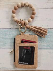 钱包钥匙扣腕带西部牛仔手链卡包棕色卡包卡套钱包钥匙扣卡夹钱包名片夹信用卡夹身份证夹女士 - 棕色 - 查看 7