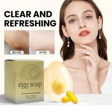 1個透明質酸糠酸蛋皂條臉部皂,天然肥皂適用於身體和臉部,溫和手工製作的肥皂,滋潤皮膚光滑
