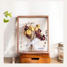 1入組透明木質和乾花側面展示盒框架 - 原木顏色 - 查看 8