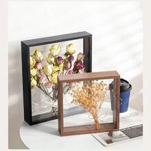 1入組透明木質和乾花側面展示盒框架 - 原木顏色 - 查看 7