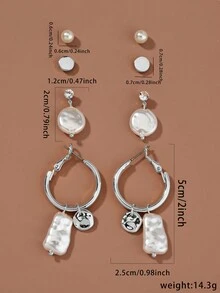 Nooxian Bộ bông tai - Bạc - Xem 4